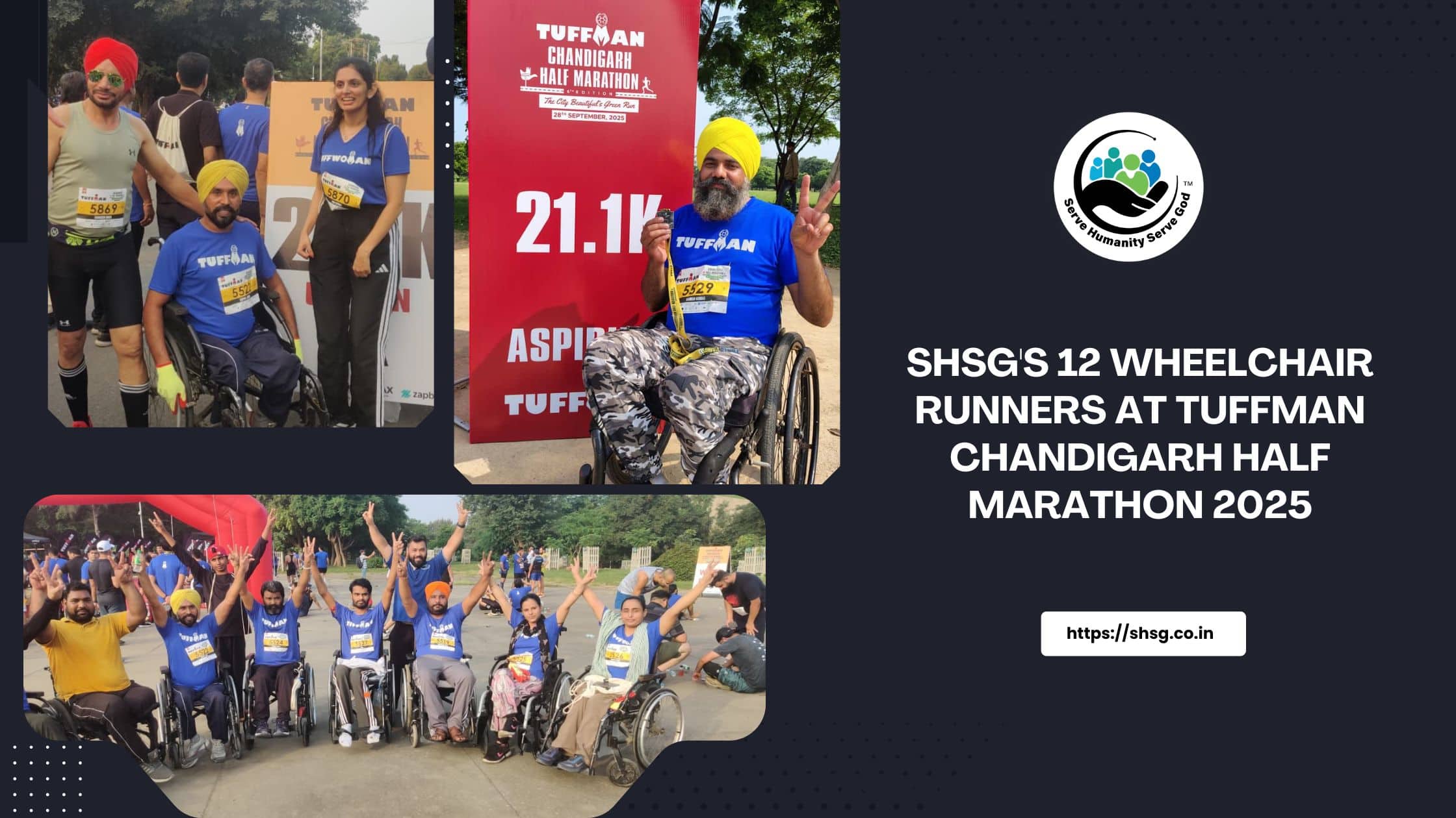 SHSG Charitable Trust’s 12 wheelchair runners participated in Tuffman Chandigarh Half Marathon 2025