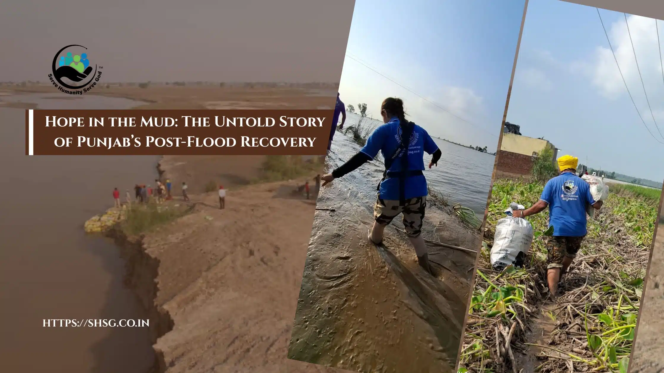 Flood recovery efforts in Punjab 2025 showing villagers rebuilding homes and farmland after devastating floods.